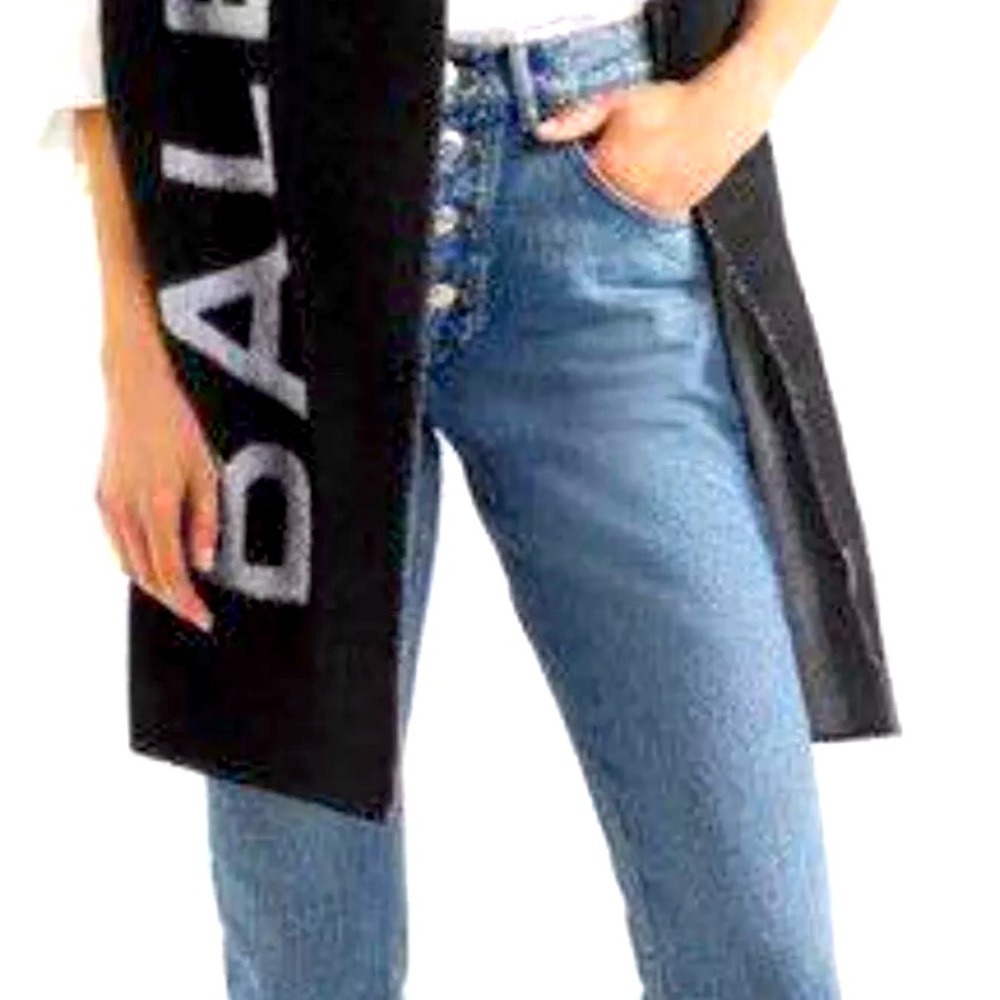 Balenciaga cashmere/wool black and gray logo scarf - Picture 3 of 12
